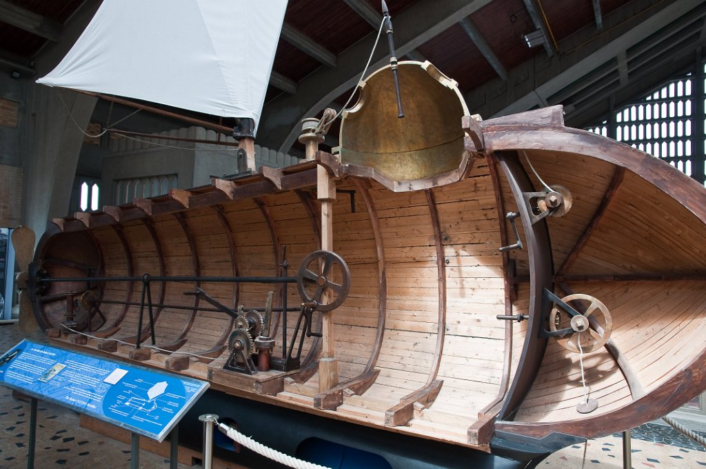 Doorsnede van een van de oudste onderzeeboten